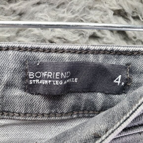 J. Jill Jeans Womens 4R Gray Boyfriend Straight Leg Ankle Stretch Denim - Picture 3 of 11